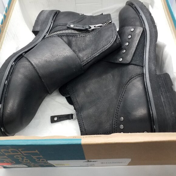 Studded Black Leather Ankle Boots OFF THE BEATEN PATH Size 6.5 - Picture 3 of 8